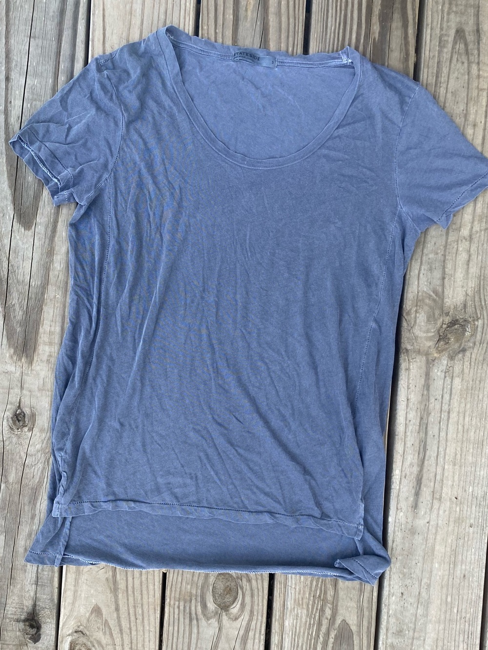 Stateside Short-Sleeve Scoop Neck Tee in Slate Blue